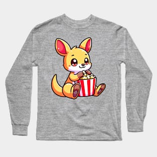 Kangaroo with a popcorn Long Sleeve T-Shirt